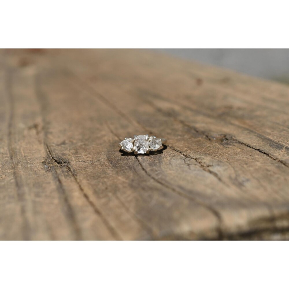 Lake County diamond engagement ring, sterling silver size 4 American made
